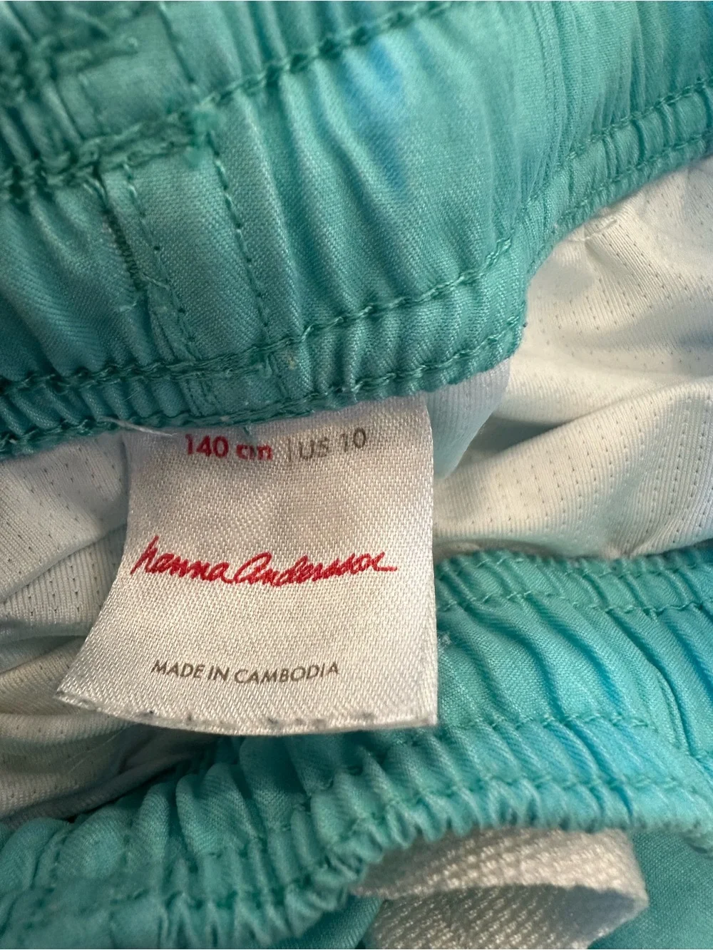 Hanna Andersson Colorblock Swim Trunks in Teal, Blue & Yellow